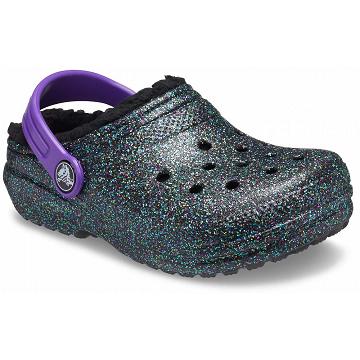 Crocs Classic Glitter Bélelt Clog Papucs Fiú Olivazöld | HU 1453VRWD